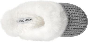 Тапочки жіночі зимові теплі PIZZ ANNU з плюшем, антиковзаюча підошва, платформа, з Memory Foam, для дому/на вулицю (42/43 EU, сірі)