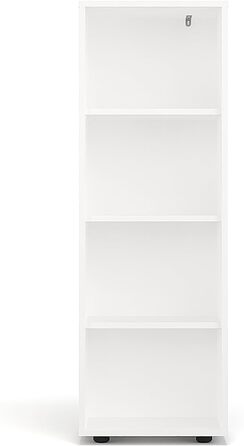 Білий книжковий стелаж KOMTO Regal 80 см, 3 полиці, регульовані полиці, підлоговий, 80x90x24 см, для зберігання книг і декору