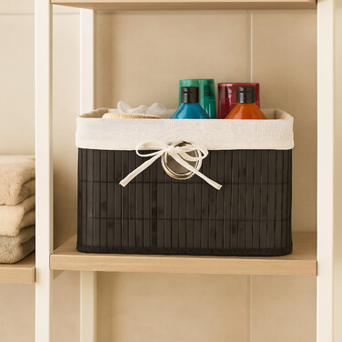 Relaxdays Bamboo Storage Basket Set