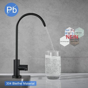 Чорний кухонний змішувач з витяжною системою 360° для фільтрів води, латунь