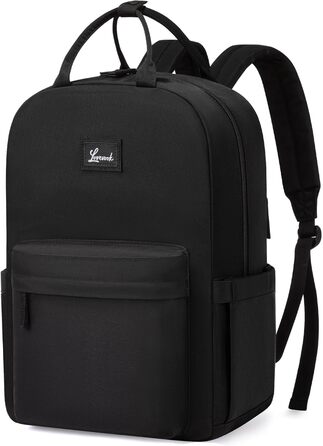 Сумка-рюкзак LOVEVOOK для жінок, підійде для ноутбука 15.6 дюймів, стильна міська сумка для підлітка, водонепроникна шкільна сумка, casual рюкзак для роботи, навчання, подорожей, чорна