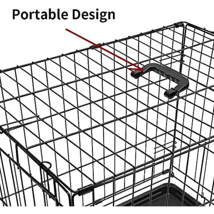 Металевий вольєр для собак Bunny Business, складна конструкція, 2 двері, пластик, XL, 107x69x76 см