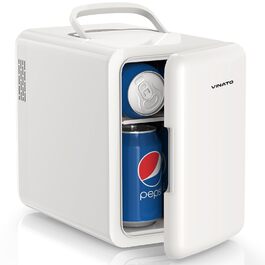 Міні-холодильник VINATO 6 л для косметики та напоїв, 220V/12V, з терморегуляцією, білий, без дзеркала