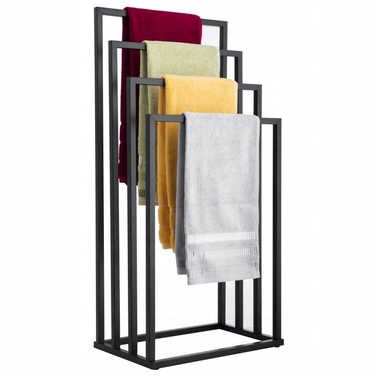 Підлоговий вішак-стійка для рушників у ванну кімнату, чорний, стиль лофт, YOKA