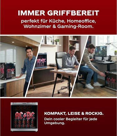 Міні-холодильник AC/DC CUBES 48 л з скляними дверцятами та змінним напрямком відкривання | Тихий та енергоефективний (39 дБ) | Ідеально підходить для бару, офісу та геймінгу | Культовий дизайн для шанувальників року