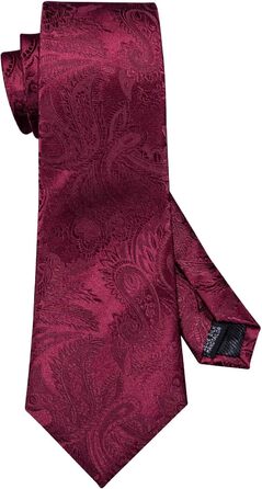 Комплект краватка, нагрудна хустинка та запонки Barry.Wang, Бургунді, для весілля та ділових зустрічей (BKAGN-5144)