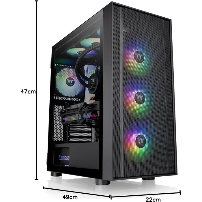 Корпус ПК Thermaltake TG RGB ATX з темперованим склом (H570 ARGB, чорний)