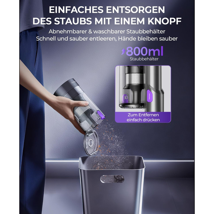 Бездротовий пилосос P9 Pro: потужний акумуляторний пилосос з LED-підсвіткою, 55KPA, 580W, 70 хвилин роботи, антизаплутувальна щітка, для підлоги, килима, шерсті тварин