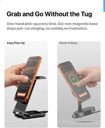 Бездротова зарядка Induktive з підтримкою MagSafe для iPhone 16 Pro/16/16 Pro Max/15 Pro/15/15 Pro Max, Apple Watch 10/Ultra 2/SE/9/8/7/6/5/4/3/2 та AirPods 4/3/2/Pro (сіра)