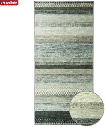 Килимок для кухні, прихожої та вітальні Floordirekt - килимок на замовлення, метр, килимок для прихожої, кухонний килимок, килимок для вітальні (80 x 450 см, Naxos - сіро-антрацитовий)