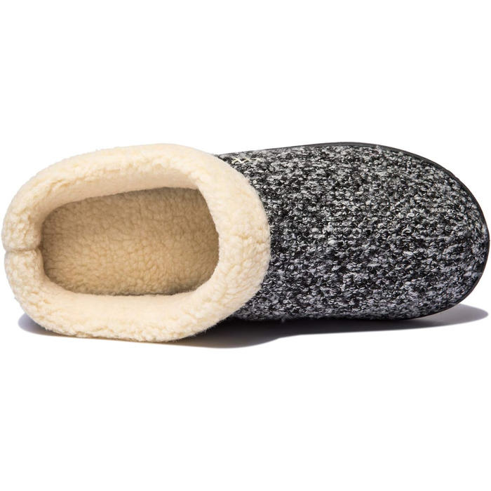 Тапочки халатні NewDenBer для дому, чоловічі та жіночі, з піною-пам'яттю, теплі, зручні, зимові, з антиковзкою гумовою підошвою (39/40 EU, 23, чорний/сірий)