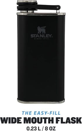 Термос Stanley Classic Wide Mouth 236ml з кришкою Never-Lose - нержавіюча сталь, широке горлечко, BPA-Free, матовий чорний