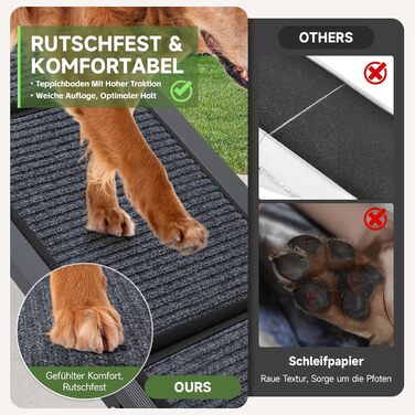 Рампа для собак Fellie - складана, для великих, середніх та малих собак, до 100 кг, 170 см