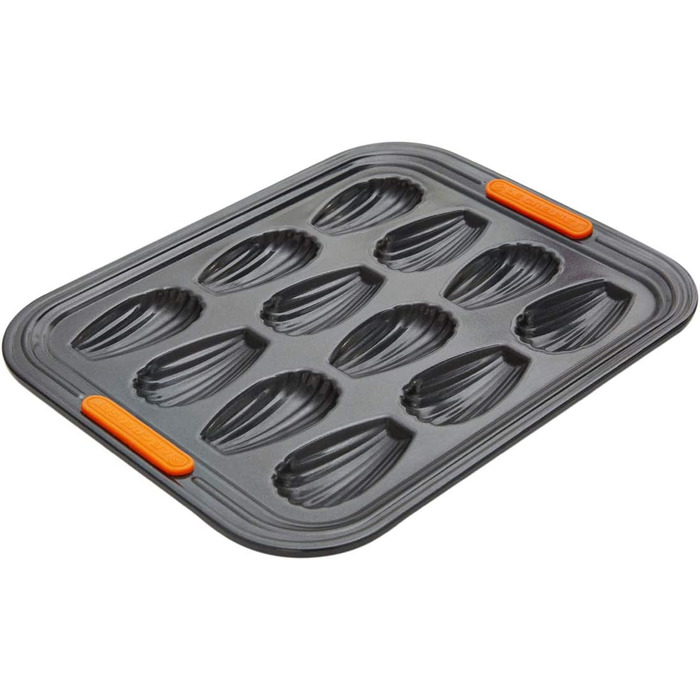 Форма для мадлен Le Creuset, антипригарна, на 12 шт., стійка до закваски, вуглецева сталь, антрацит/помаранчева