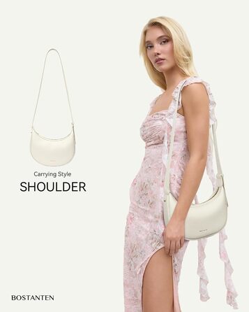 Сумка жіноча BOSTANTEN велика шопер з PU шкіри, елегантна сумка через плече, Hobo Bag чорна (1-3320-бежева)