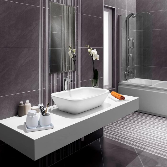 Набір аксесуарів для ванної кімнати: сміттєвий бак 3л, тримач для зубних щіток, дозатор мила, тримач для туалетного паперу, WC-щітка, зелений, 5 шт.