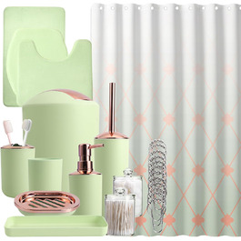 Набір аксесуарів для ванної кімнати, 9 предметів: сміттєвий бак, дозатор мила, мильниця, щітка для унітазу, тримач для зубних щіток, попільниця, піднос, контейнер для ватних паличок, органайзер для стільниці та подарунок на новосілля