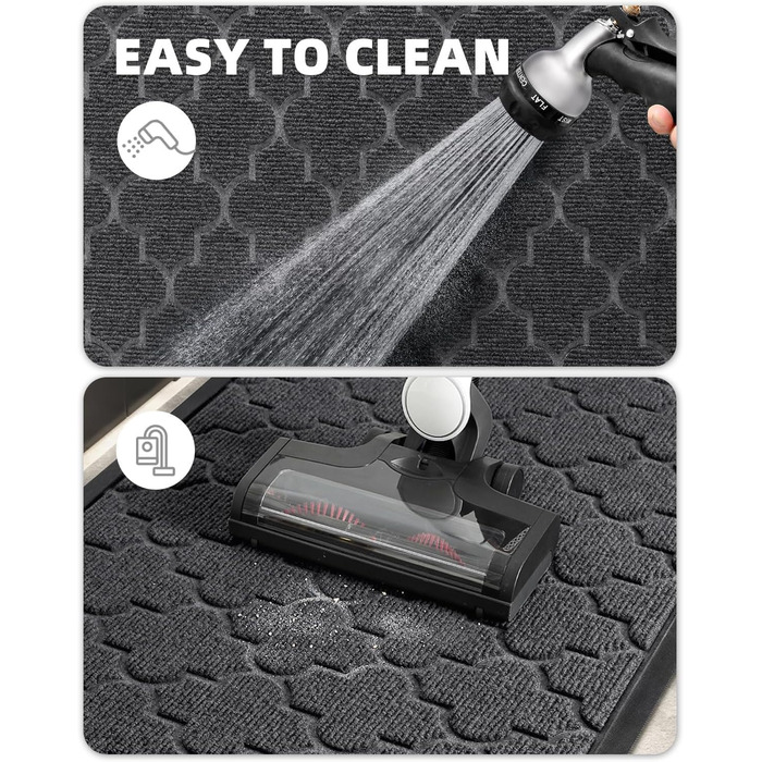 Нековзна килимок для дому та вулиці 61x92 см (сірий), для входу, коридору, зовнішнього простору, легко миється