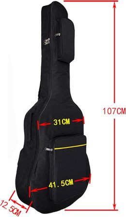 Чохол для гітари MINGZE 41 дюйм, водонепроникний, з регульованим плечовим ременем та рюкзаком, фіолетовий