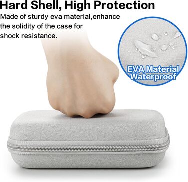 Органайзер для кабелів Teskyer, водонепроникний, жорсткий корпус, сірий, 8,5 x 17,5 x 6 см