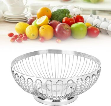 Ніжний фруктовий кошик з нержавіючої сталі BFYDOAA, 26 см - сучасний дизайн для фруктів, овочів та закусок