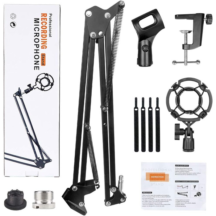 Регульований мікрофонний стійка HAUEA для студії, радіомовлення та телебачення, сумісний з Blue Yeti