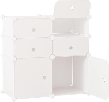 HOMCOM Shoe Cabinet, Shelf with Storage Boxes, Wardrobe, Plastic, Steel, White, 75 x 37 x 73 cm