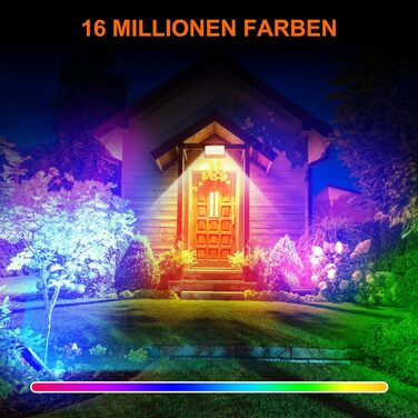 DUSKTEC LED Floodlights Outdoor RGB, Colorful Floodlight 80W, Dimmable Outdoor Floodlight with APP, Outdoor Bluetooth Floodlight with Plug Color Changing Warm White, Tree Floodlight IP66 Waterproof for Garden