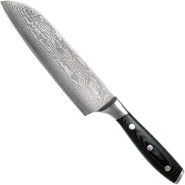 Ніж кухонний Santoku Eden Classic Damast 18 см, японський ніж для нарізки та чищення, сталь Дамаск