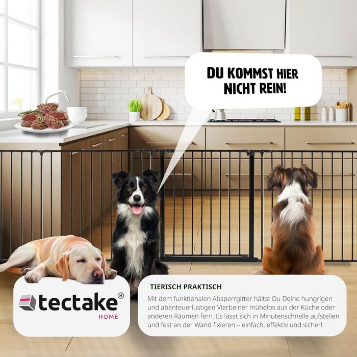 Захисне ґратка для каміну Tectake® з дверцятами, 290 см, чорний. Металевий захист від вогню, відбійник, сітка для тварин, огорожа для дітей.