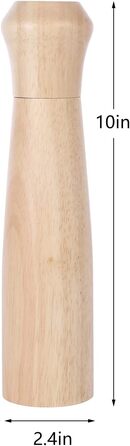 Набір дерев'яних мельниць для солі та перцю KKC з регульованим керамічним механізмом, 10 дюймів (гума)