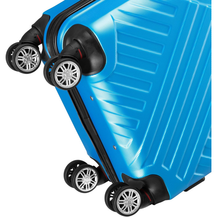 Набір валіз Zelsius 3 шт., блакитний | ABS, з кодовим замком, роздільниками всередині, для ручної поклажі, великий, комплект багажу