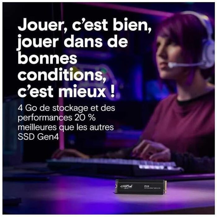 SSD Crucial P310 1TB M.2 2280 PCIe 4.0 x4 NVMe з інтегрованим кулером