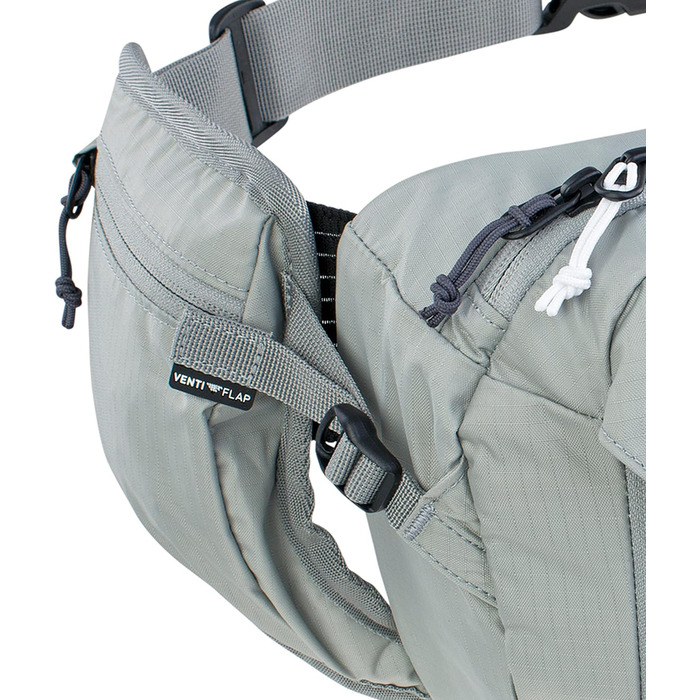 EVOC HIP Pack 3л - поясна сумка, нагрудна сумка, поясний мішечок (3л об'єм, система Airflow Contact, регульований поясний ремінь, система Venti Flap) (Стейнграу, з питною камерою)