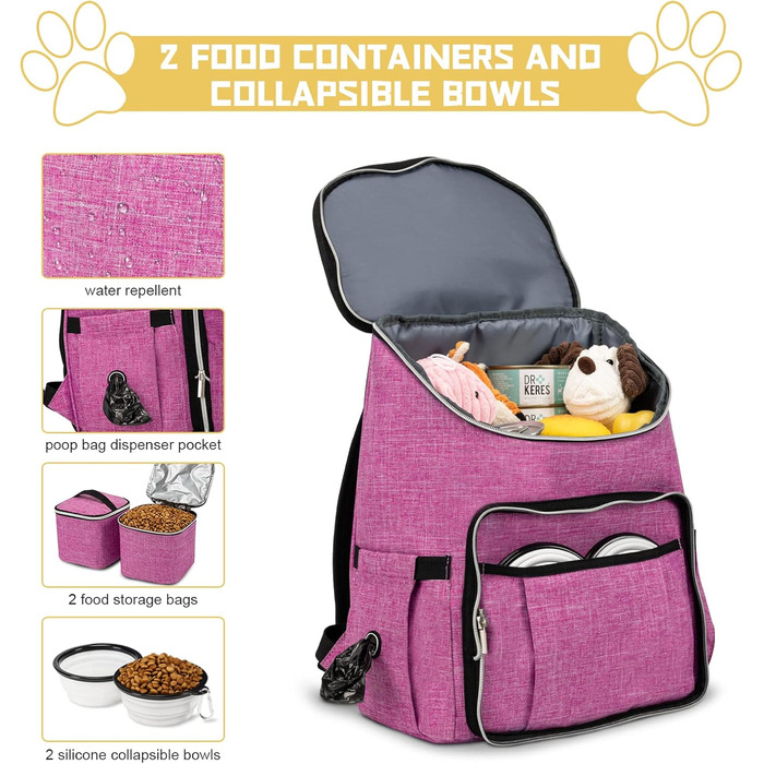 BAGLHER Рюкзак для собак, рожевий - зручний для подорожей