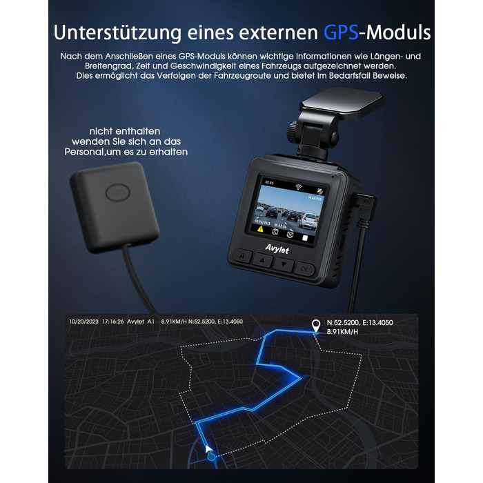 Відеореєстратор Auto WiFi 2K Mini з GPS, IPS-дисплеєм, нічним баченням та G-сенсором