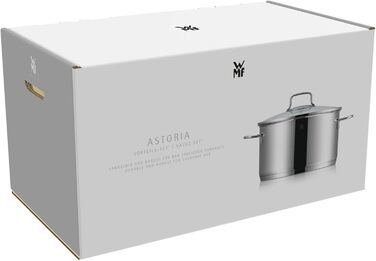 Набір каструль WMF Astoria 6 шт. для індукції, з кришками, полірована нержавіюча сталь Cromargan, без покриття