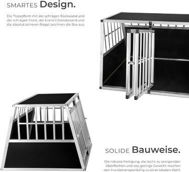 Транспортна переноска для собак tectake® Double XL - переноска для авто та дому, алюміній, 97 x 90 x 69,5 см