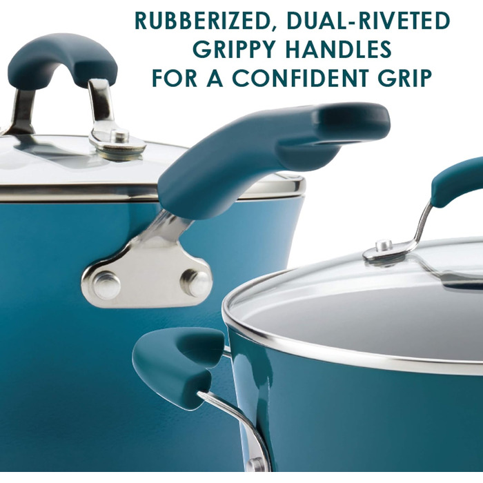 Набір посуду Rachael Ray Hell Antihaft, алюміній, Marineblau (морський блакитний)