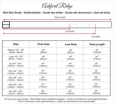 Шкіряний ремінь Ashford Ridge 38 мм чорного кольору, довжина 130 см (загальна 145 см), для талії 81-152 см