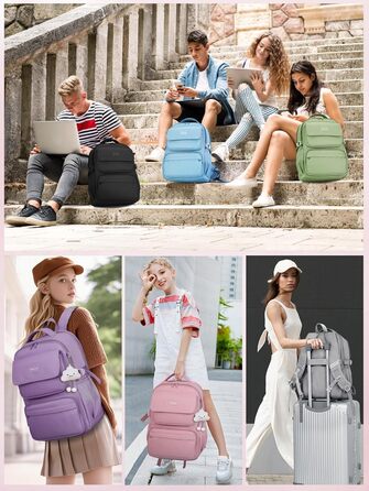 Шкільний рюкзак FIORETTO для дівчаток-підлітків, рюкзак для жінок з відділом для ноутбука 15,6', водонепроникний, легкий, 25L, для школи та подорожей, рожевий