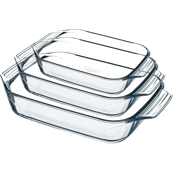 Набір з 3 жароміцних форм Pyrex із боросилікатного скла