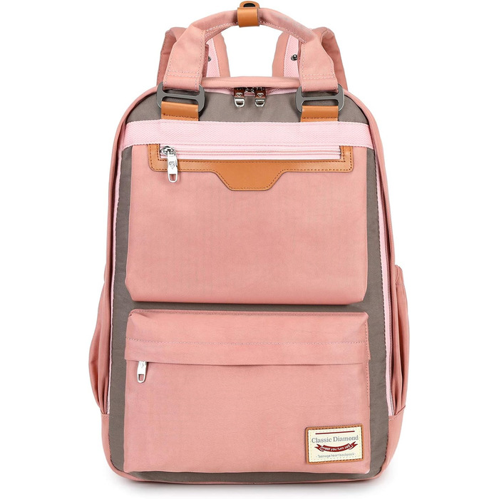 Рюкзак Myhozee для жінок та чоловіків: водонепроникний, з відділенням для ноутбука 15.6 дюймів, антикрадійний, для навчання, подорожей, роботи (Рожевий)
