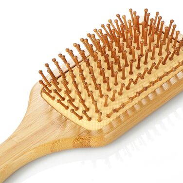Набір з 2 бамбукових гребінців з натуральною щетиною - екологічні гребінці для жінок, чоловіків та дітей - для масажу шкіри голови та здорового волосся (гребінець-щітка/гребінець)