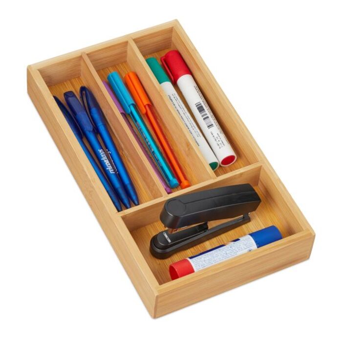 Relaxdays 4-Compartment Drawer Organizer