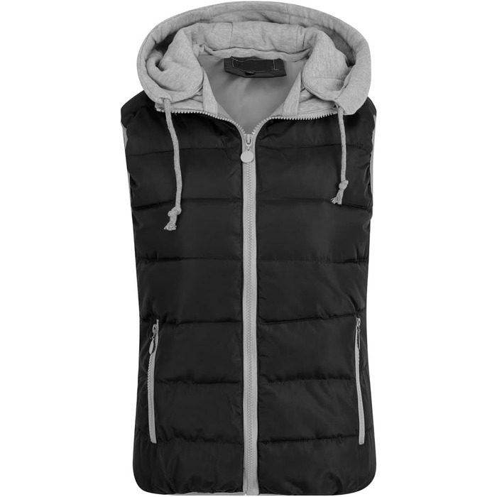 Жіноча степна жилетка YOUTHUP з капюшоном, легка зимова жилетка, безрукавка для активного відпочинку та повсякденного носіння, чорна