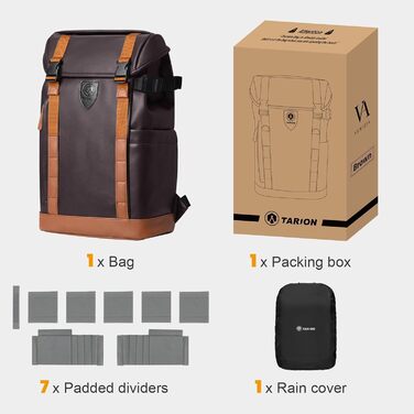 Рюкзак для фотоапарата Tarion: водонепроникний, з відділенням для ноутбука 14