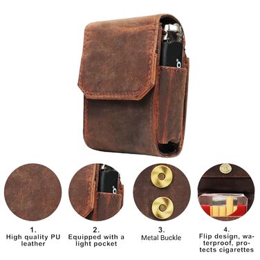 Leather cigarette case (13A) cigarette pouch cigarette box New color Brown