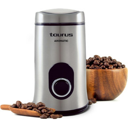 Кавомолка TAURUS Aromatic, 150 Вт, 50 г, нержавіюча сталь, кнопка старту, сірий