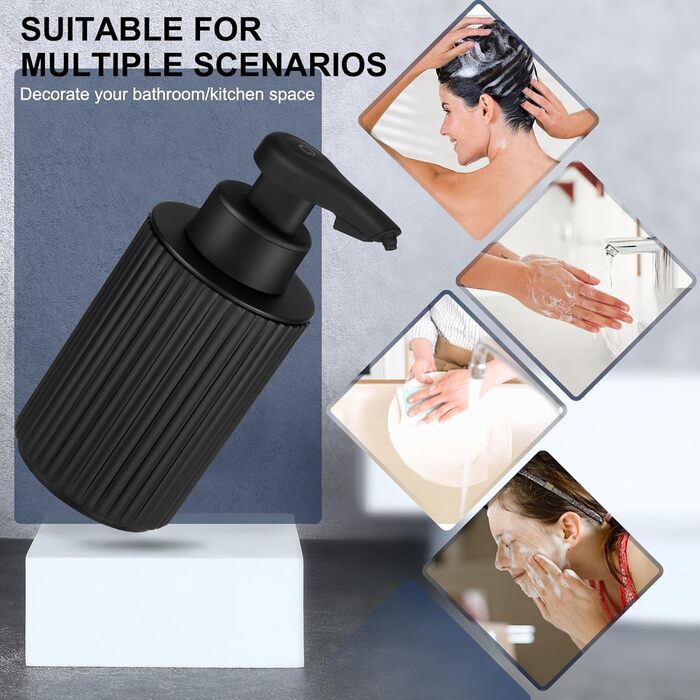 Phneems Automatic Soap Dispenser Electric Soap Dispenser Sensor with Sensor Automatic Foam Soap Dispenser Automatic Foam Dispenser No Touch Foam Dispenser for Bathroom, Kitchen, Office USB Black
